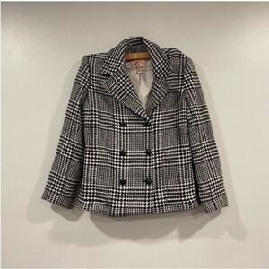 Brooks Brothers Red Fleece Houndstooth Peacoat 10
